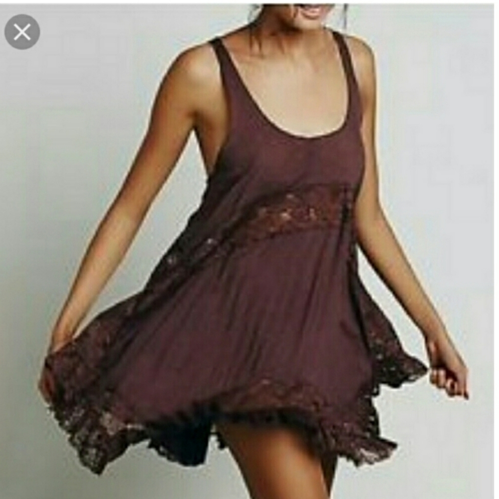 Free People She swings lace slip dress